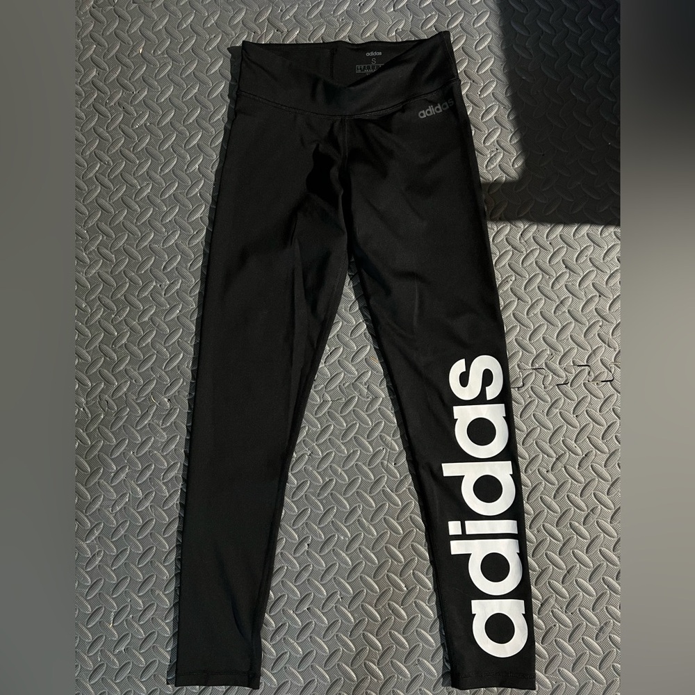 Adidas Black Leggings with White Logo